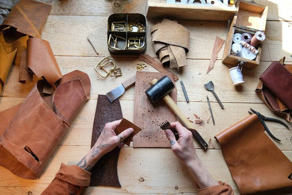 handmade leather goods, handmade leather products