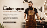 leather apron, aprons, leather products, leather goods, hairdressing apron, flexible leather, premium leather apron