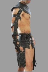 leather kilt, leather kilt for men, mens leather kilt, Gay Kilt, leather gladiator kilt