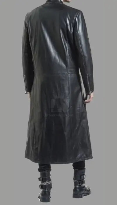 leather coat, leather long coat, leahter trench coat, leather overcoat