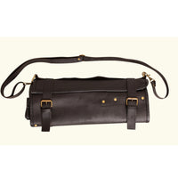 Genuine Black Leather Knife Roll