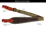 canvas leather shotgun sling, shoulder belt strap, leather canvas belt strap 