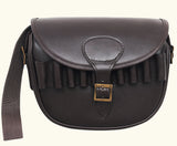 leather cartridge bag, brown cartridge bag, leather shooting bag,