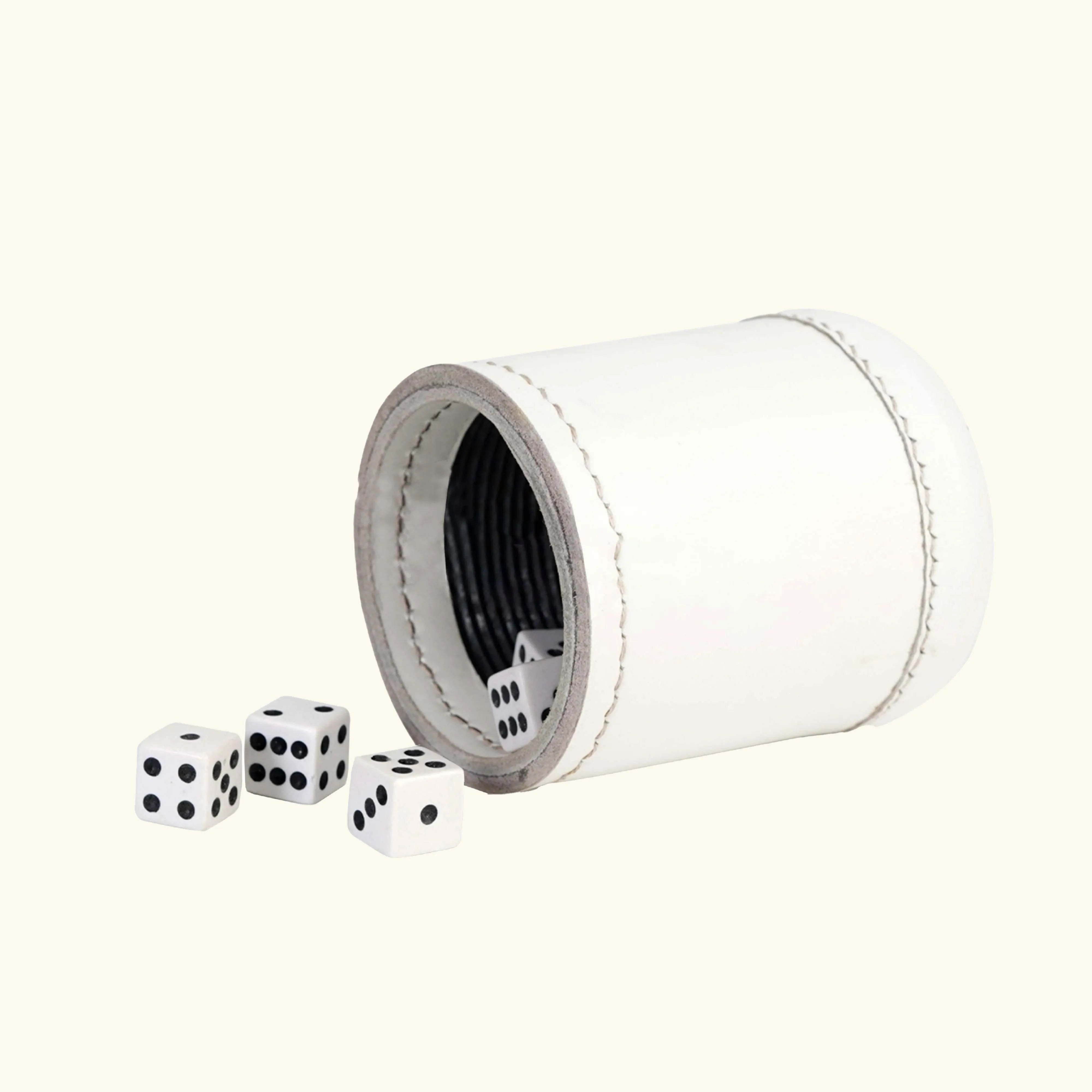Leather Dice Cups, White Dice Cup, Leather Dice Cup, Dice Shaker, Leather Dice Shaker, Leather Ribbed Dice Cup