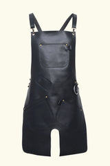 Leather apron, black leather apron, barber apron, salon apron, hairstylist apron, adjustable leather apron, cross-back apron, utility leather apron, tool apron, grooming apron, towel loop apron, professional leather apron, leather apron with pockets, heavy-duty apron, premium quality apron