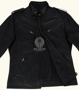 leather jacket, leather zipper jacket, genuine leather jacket, leather biker jacket, 