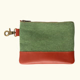 canvas leather golf pouch, golf ball pouch, golf accessory bag, golf ball bag, golf ball pouch, leather golf pouch