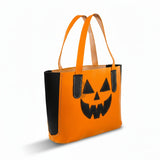 Halloween Classic Yellow Tote Bag Leather