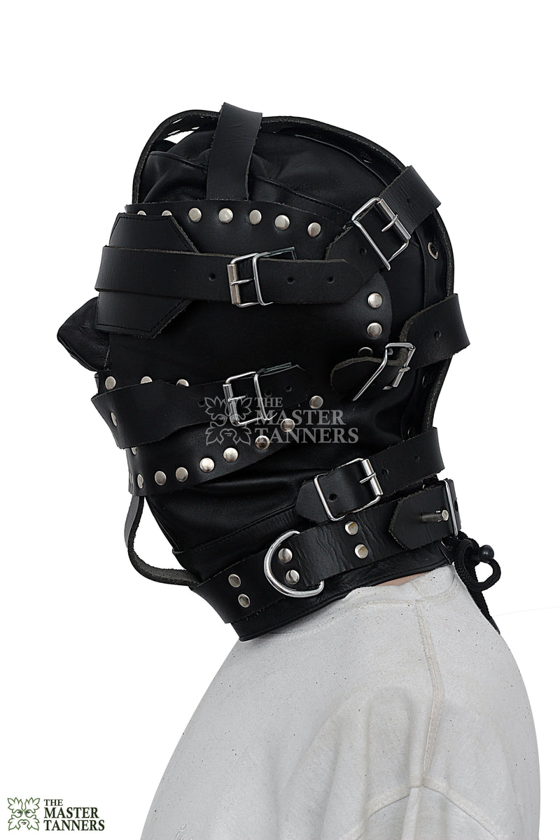 Soft Sensory Deprivation Leather Hood | Perfect for BDSM Interests