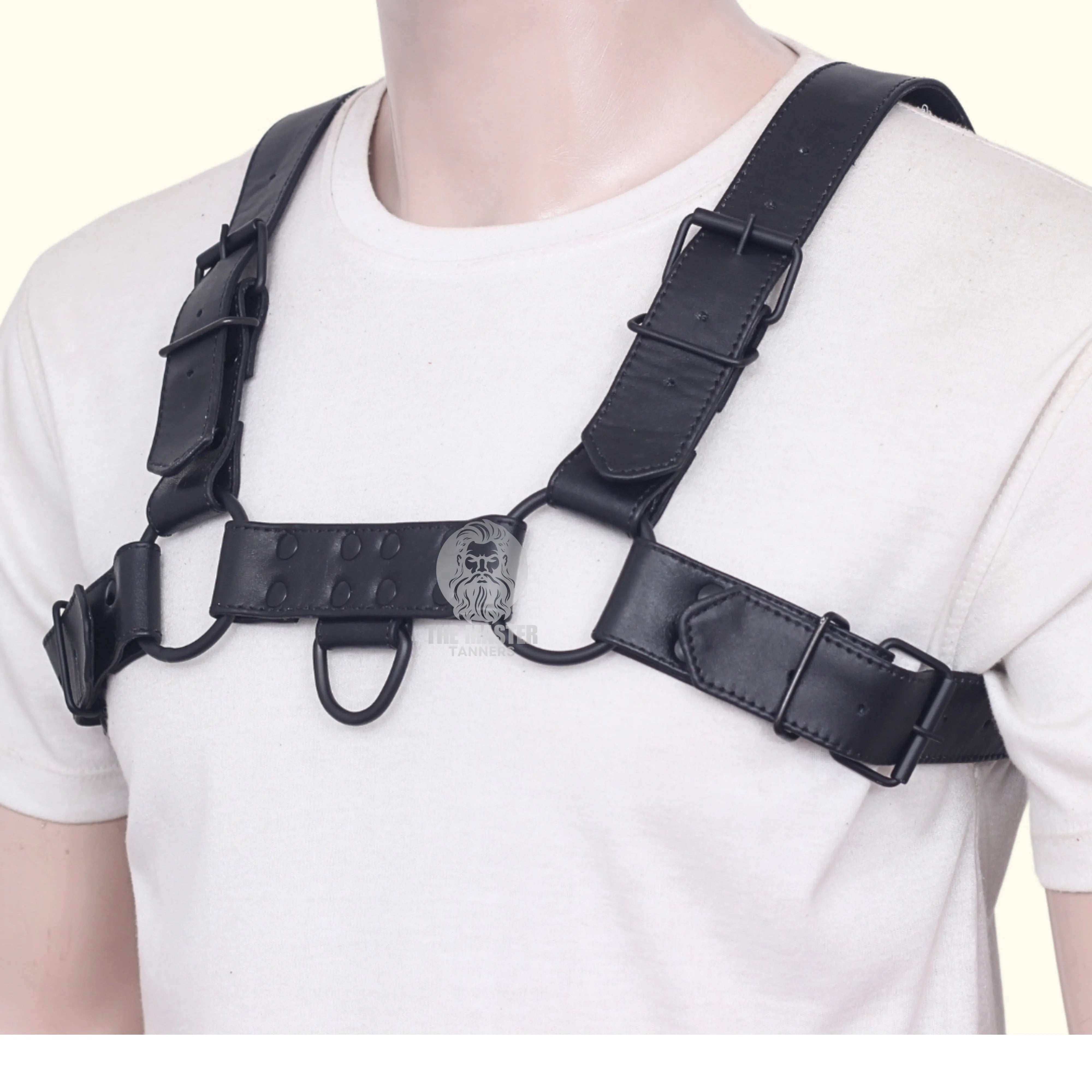 Front image of Durable Gay Leather Harness -  Soft Leather