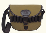 leather canvas cartridge bag, canvas carridge bag, canvas ammo bag,  ammo storage solution