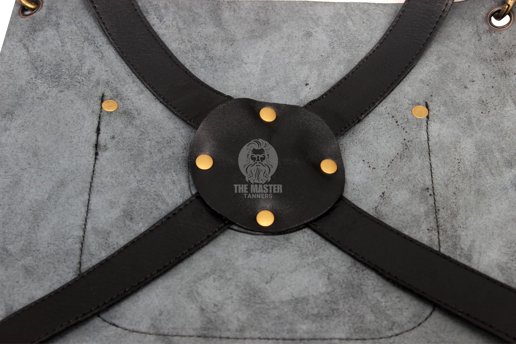 Leather apron, black leather apron, barber apron, salon apron, hairstylist apron, adjustable leather apron, cross-back apron, utility leather apron, tool apron, grooming apron, towel loop apron, professional leather apron, leather apron with pockets, heavy-duty apron, premium quality apron