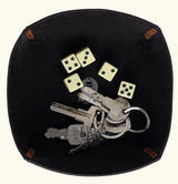 leather valet tray, valet tray, brown leather valet tray