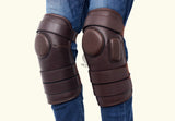 Genuine Leather Polo Knee Guards 3 Straps