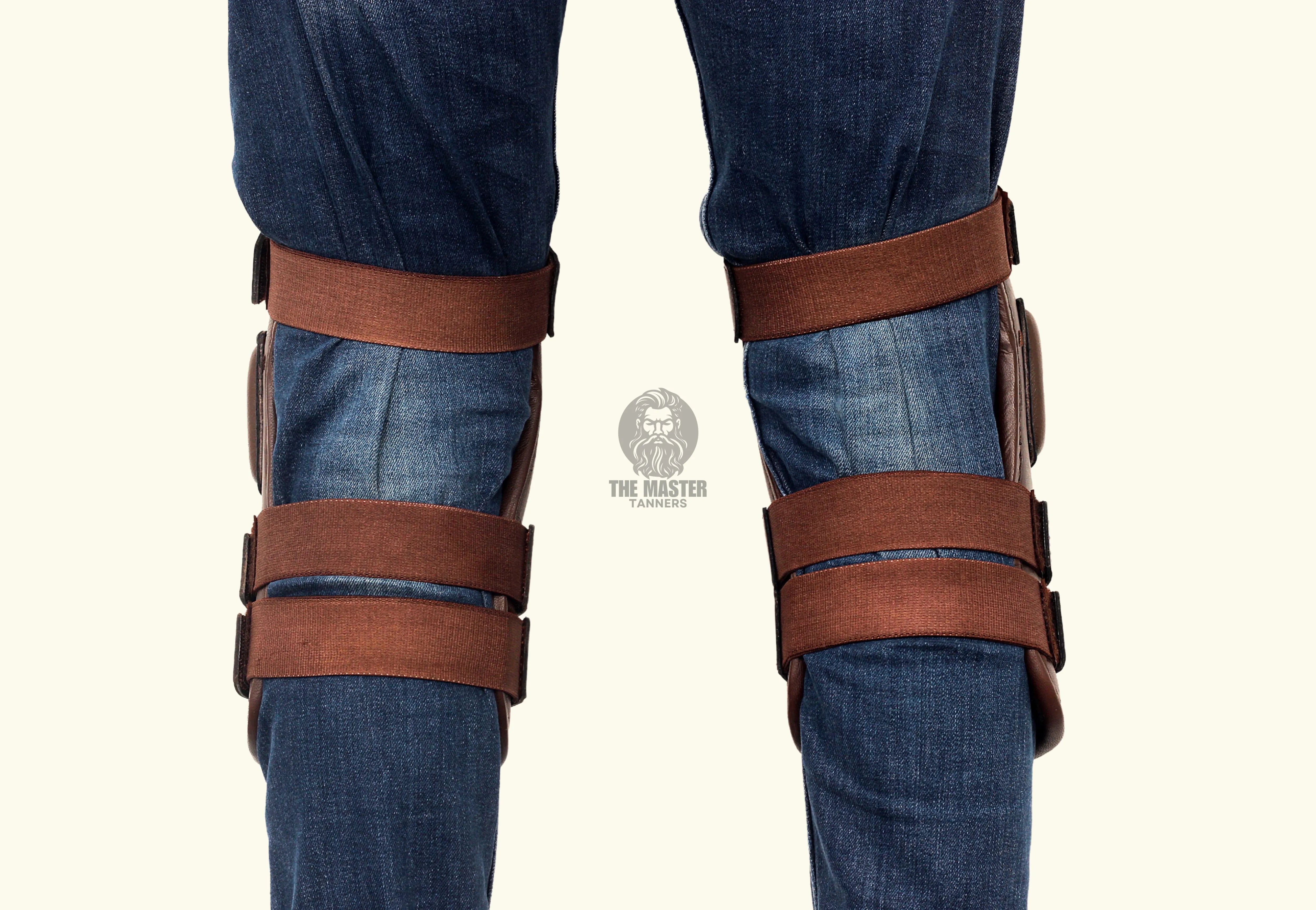 Genuine Leather Polo Knee Guards 3 Straps