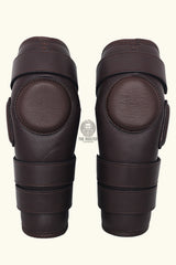 Genuine Leather Polo Knee Guards 3 Straps