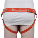 Halloween Orange Leather Jockstrap with Silver Snaps and O-rings