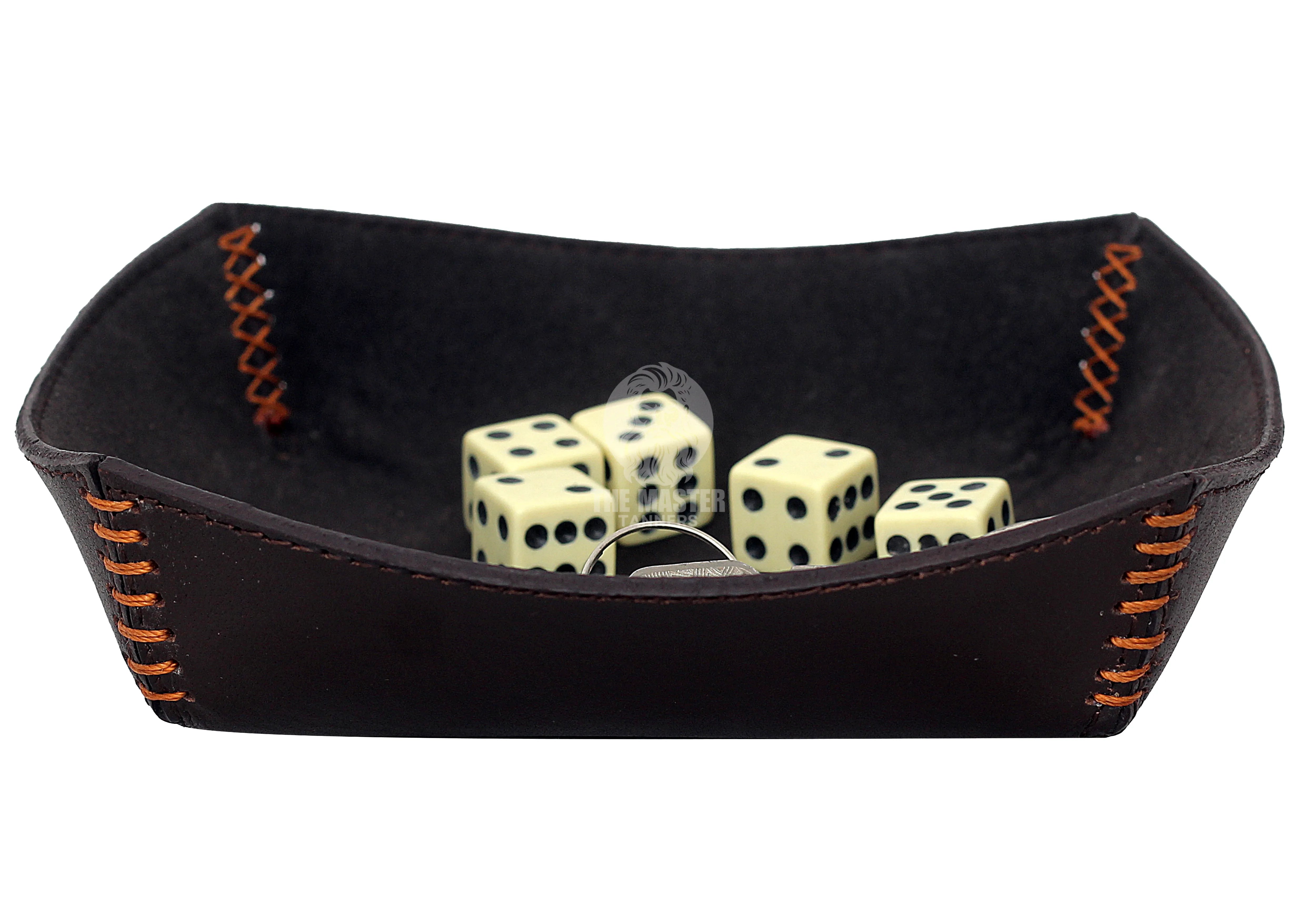 leather valet tray, valet tray, brown leather valet tray