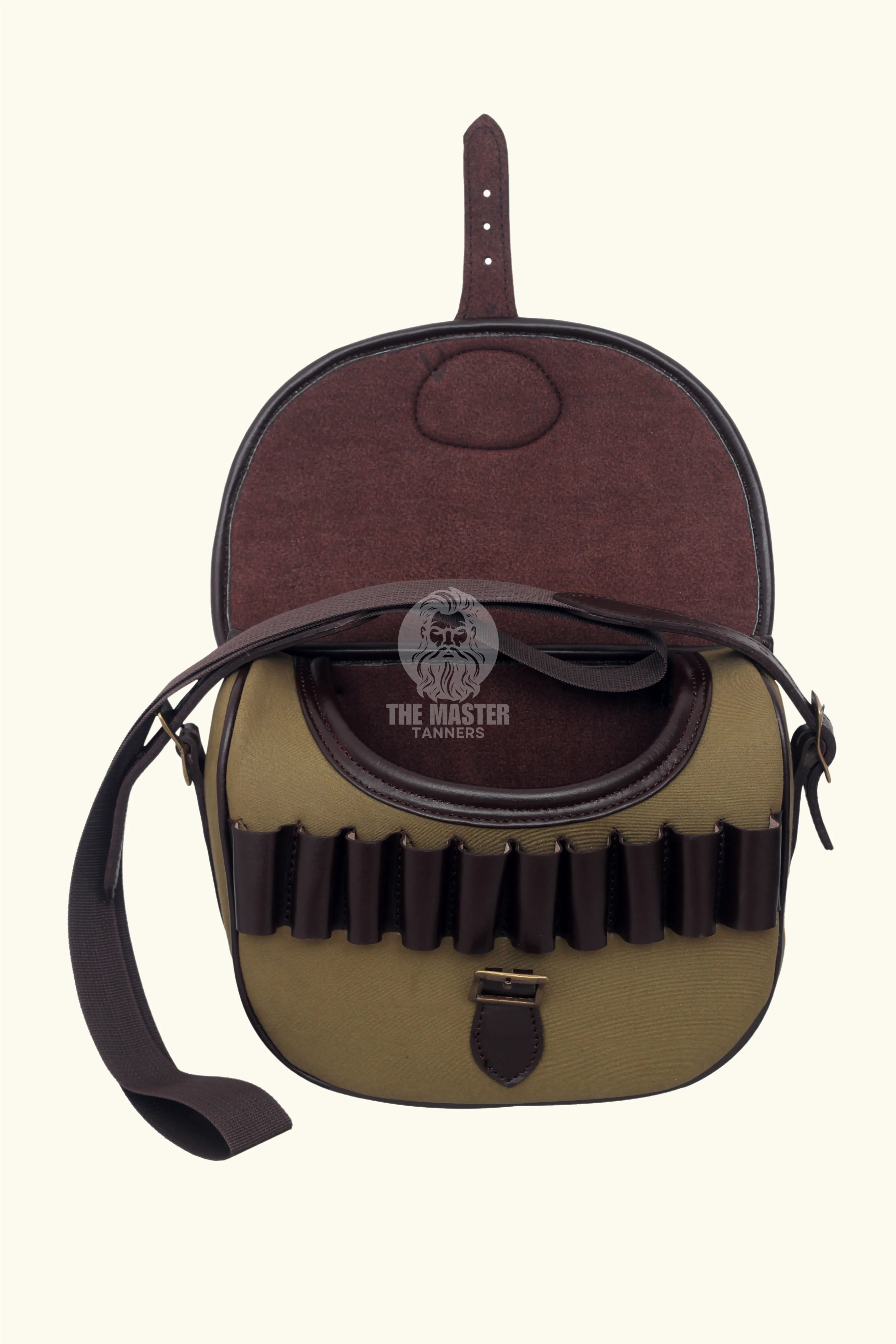 leather canvas cartridge bag, canvas carridge bag, canvas ammo bag,  ammo storage solution