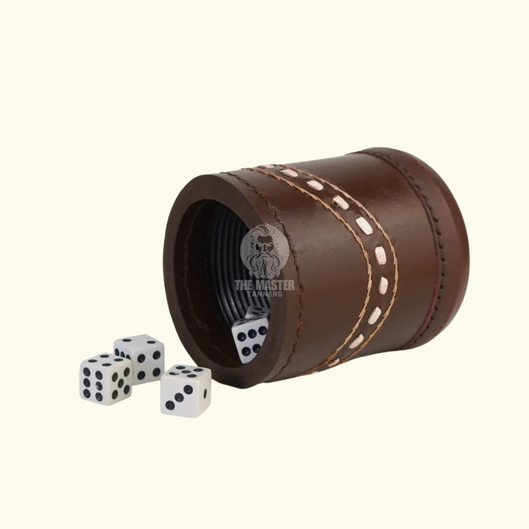 Leather Dice Cups, Brown Dice Cup, Leather Dice Cup, Baclgammon Dice Cup, Leather Backgammon dice cups