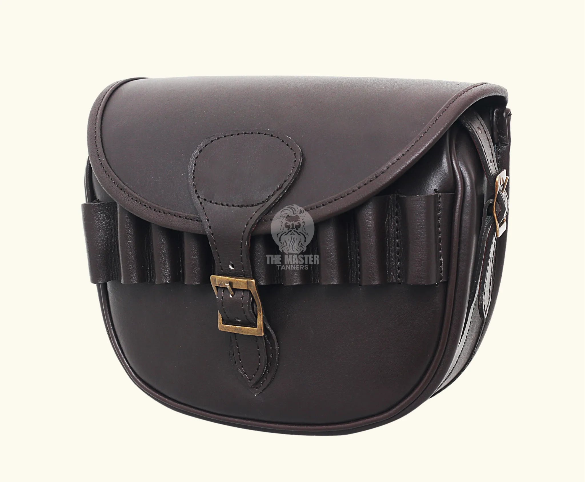 leather cartridge bag, brown cartridge bag, leather shooting bag,
