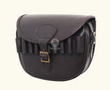 leather cartridge bag, brown cartridge bag, leather shooting bag,