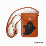 Halloween Genuine Leather Phone Holster | Tan Holster with Shoulder Strap