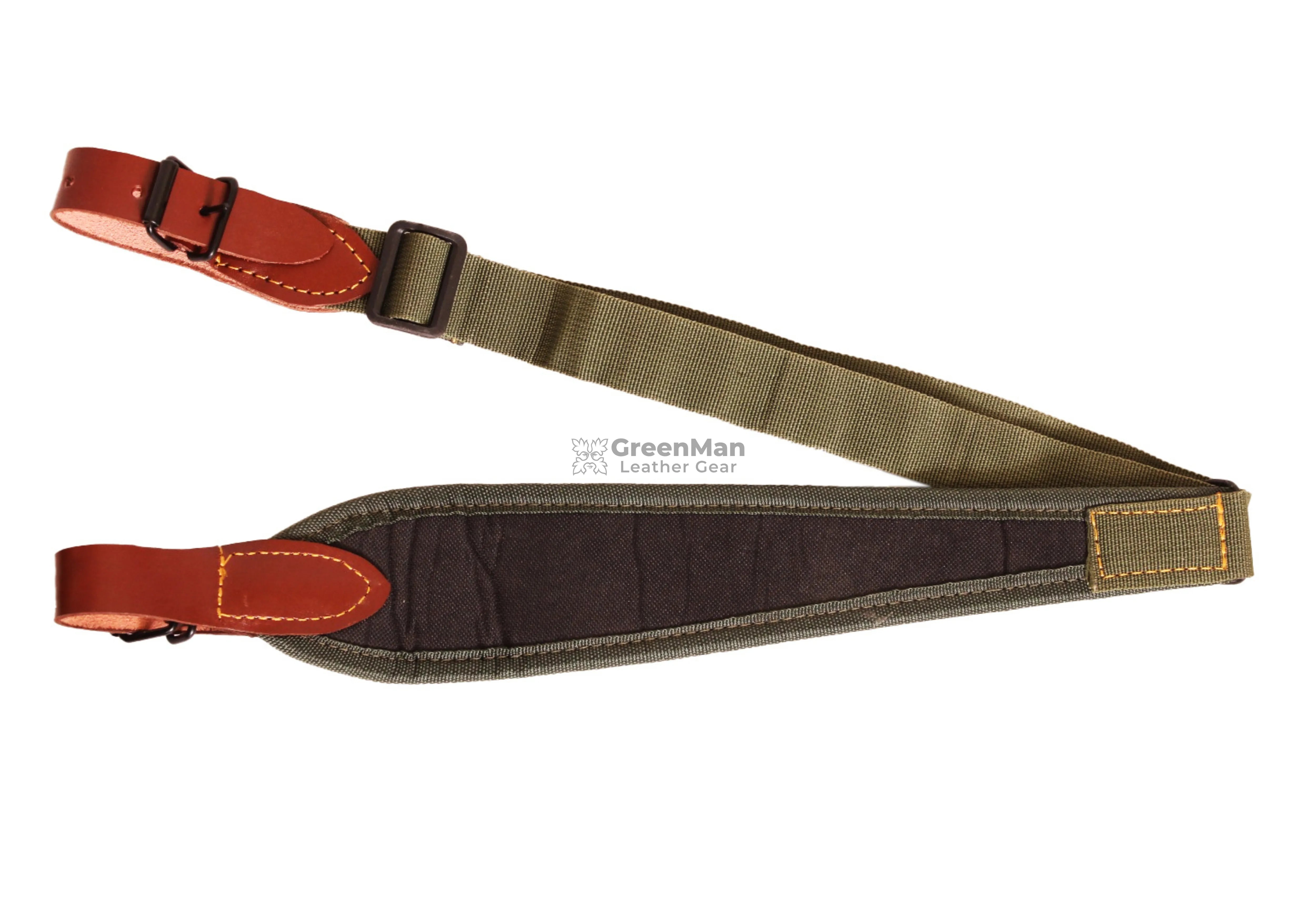 canvas leather shotgun sling, shoulder belt strap, leather canvas belt strap 