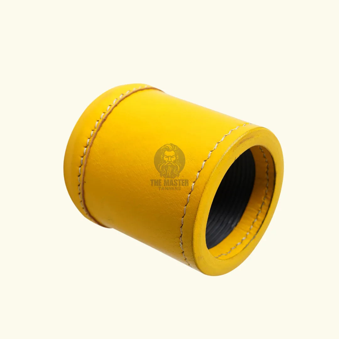 Leather Dice Cups, Yellow Dice Cup, Leather Dice Cup 