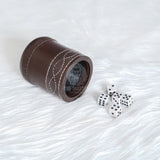 leather dice cups, brown dice cup, leather dice cup, dice shaker, leather dice shaker