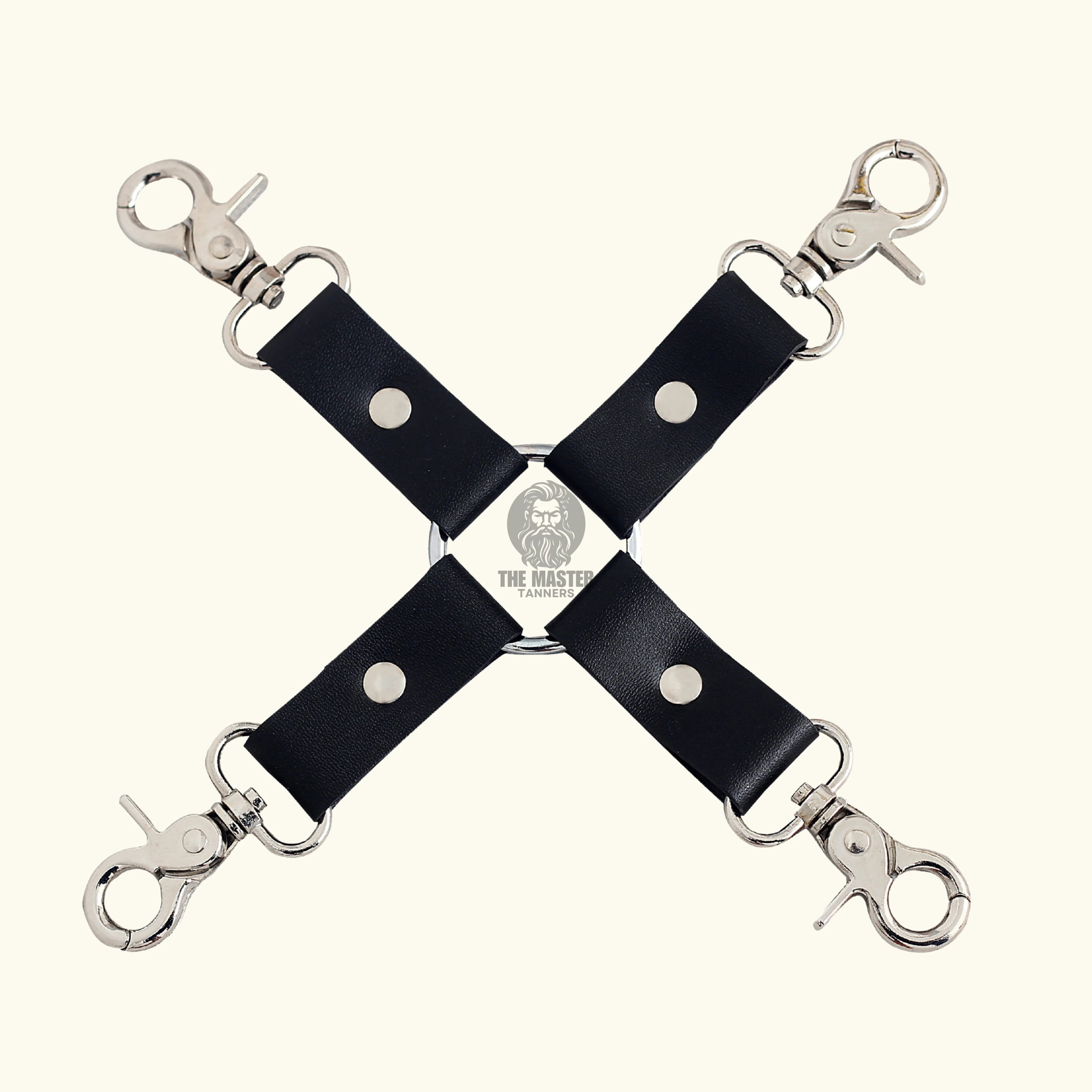 Leather Hogtie. Bdsm hogtie, black leather hogtie