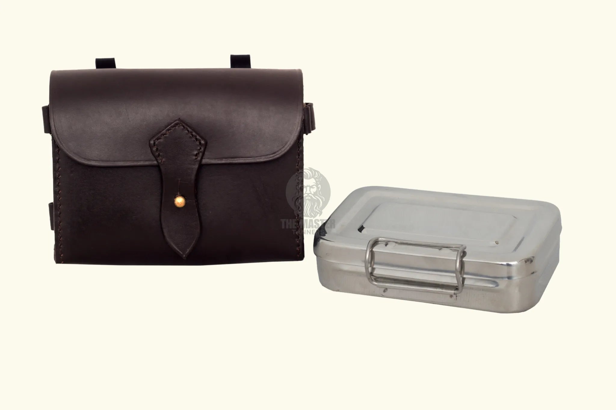 sandwich tin, sandwich tin with leather case