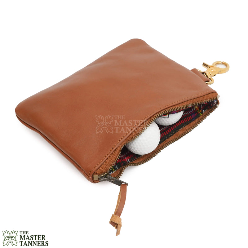 leather golf pouch, golf accessories, leather golf ball bag, leather golf bag, canvas leather golf bag