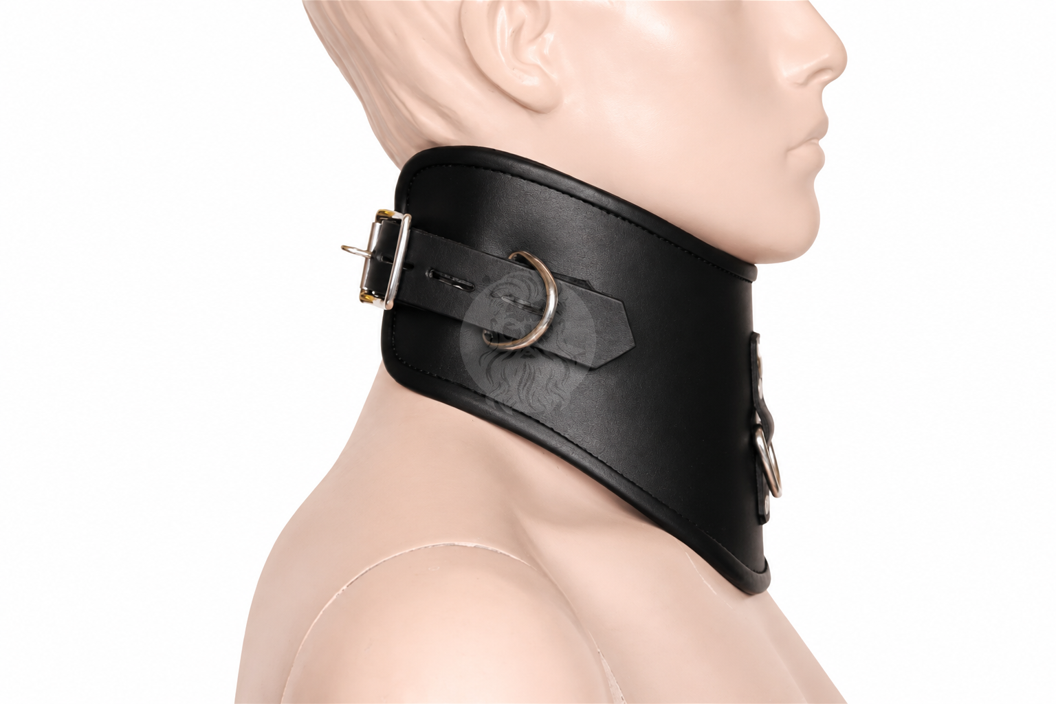 leather bondage collar, bdsm collar, slave collar, bondage collar, padded collar, restraint collar, leather bdsm collar

