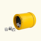Leather Dice Cups, Yellow Dice Cup, Leather Dice Cup 
