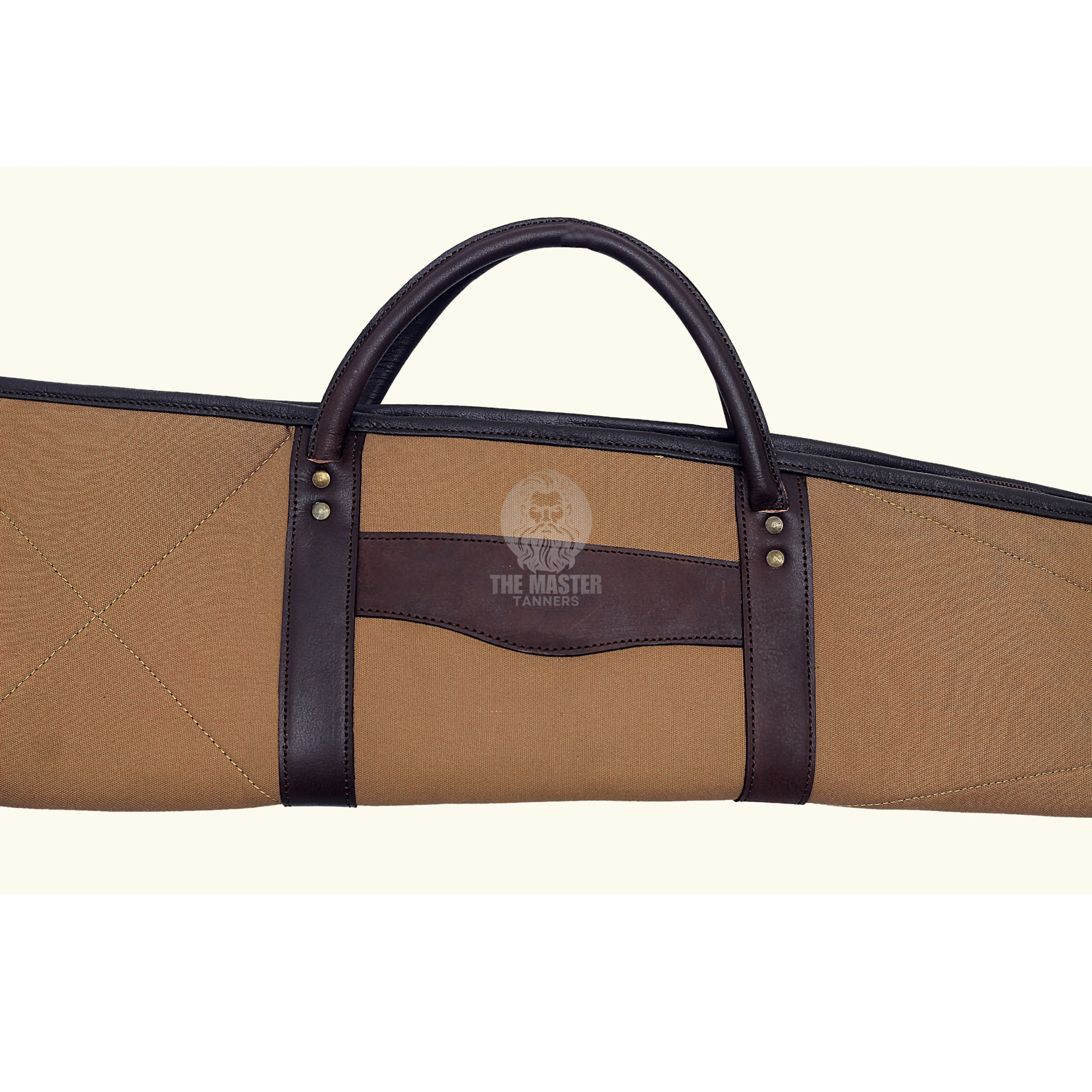 Tan and Brown Waxed Canvas Leather Shotgun Case, Canvas Leather Rifle Case, Shotgun Case