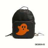 Halloween Premium Black Leather Backpack