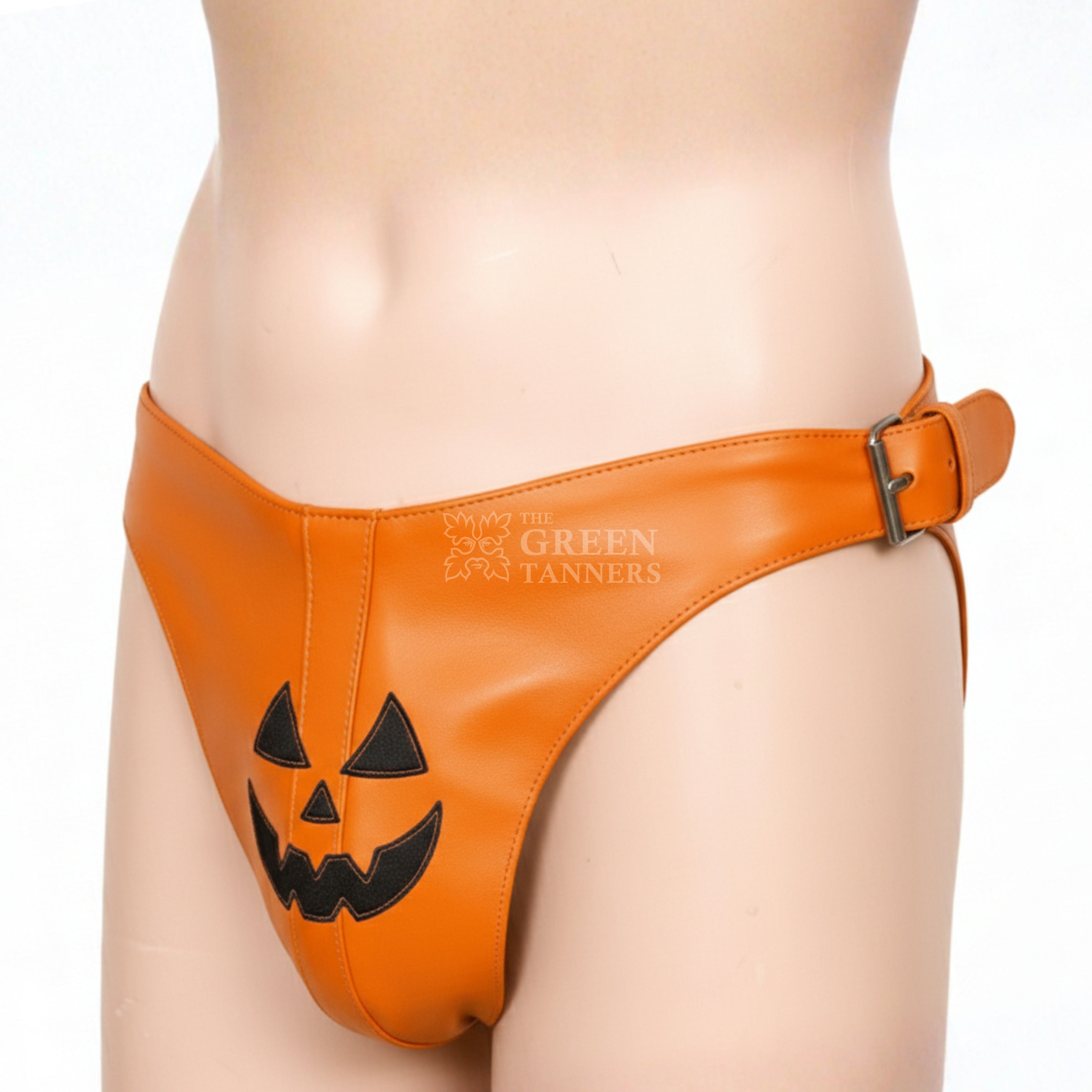 Halloween Premium Orange Gay Leather Jockstrap