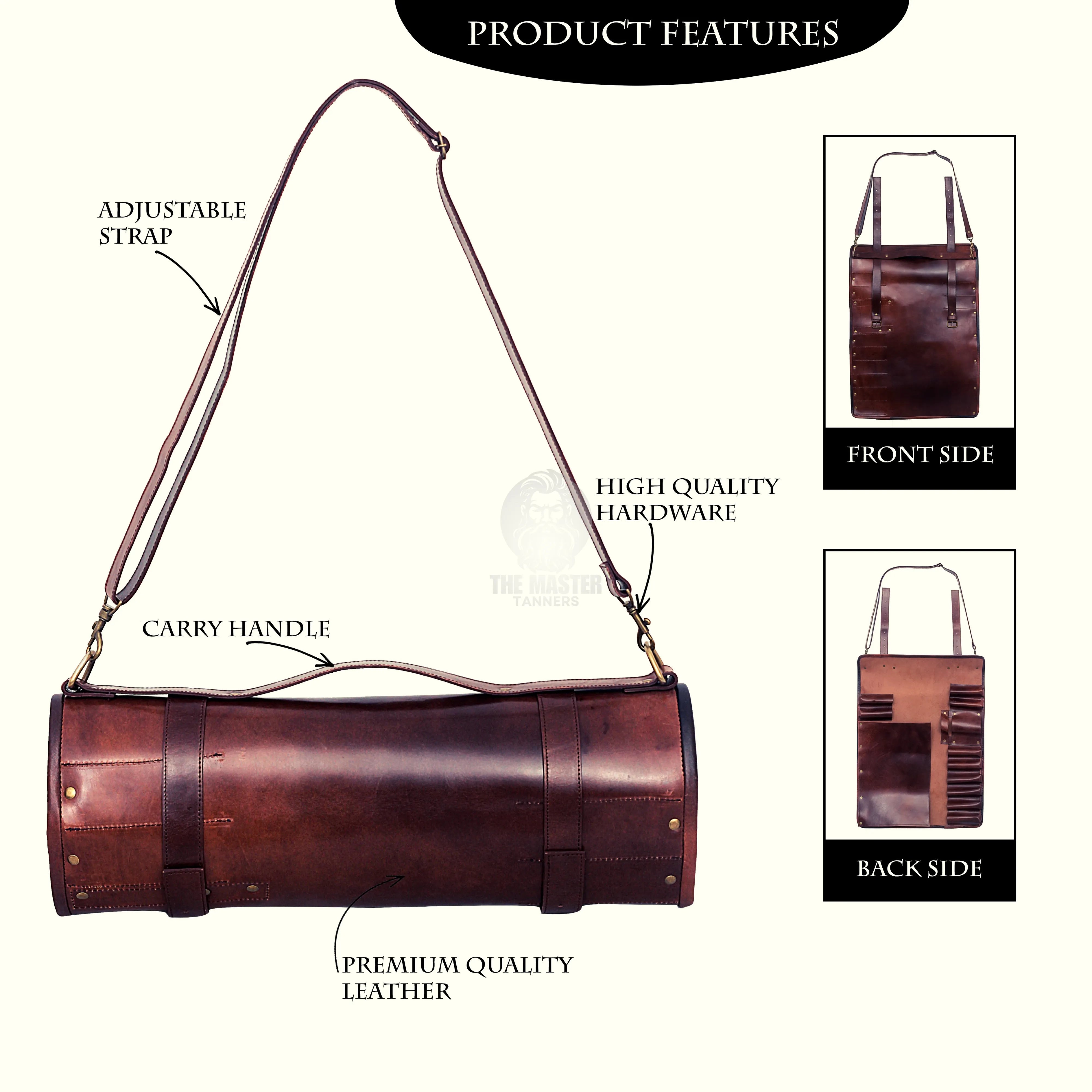 Leather Knife Roll, Chef Knife Roll, Chef Roll, Leather Tool Bag