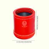 Master Tanners Leather Ribbed Dice Cup - Red