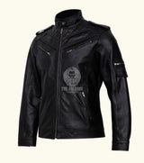 leather jacket, leather zipper jacket, genuine leather jacket, leather biker jacket, 