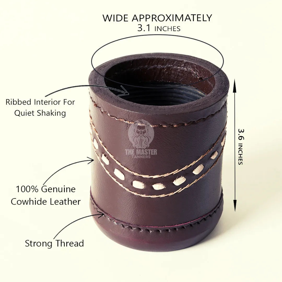 Leather Dice Cups, Brown Dice Cup, Leather Dice Cup, Baclgammon Dice Cup, Leather Backgammon dice cups