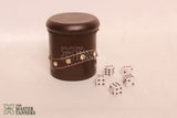 leather dice cups, brown leather dice cups, genuine dice cups