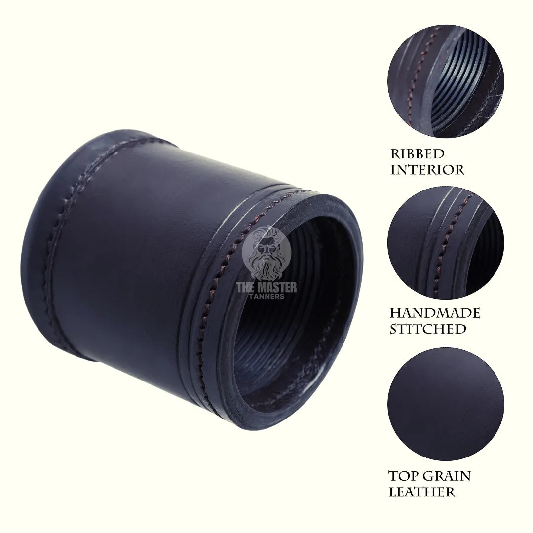 leather dice cups, brown dice cup, leather dice cup, red leather dice cup