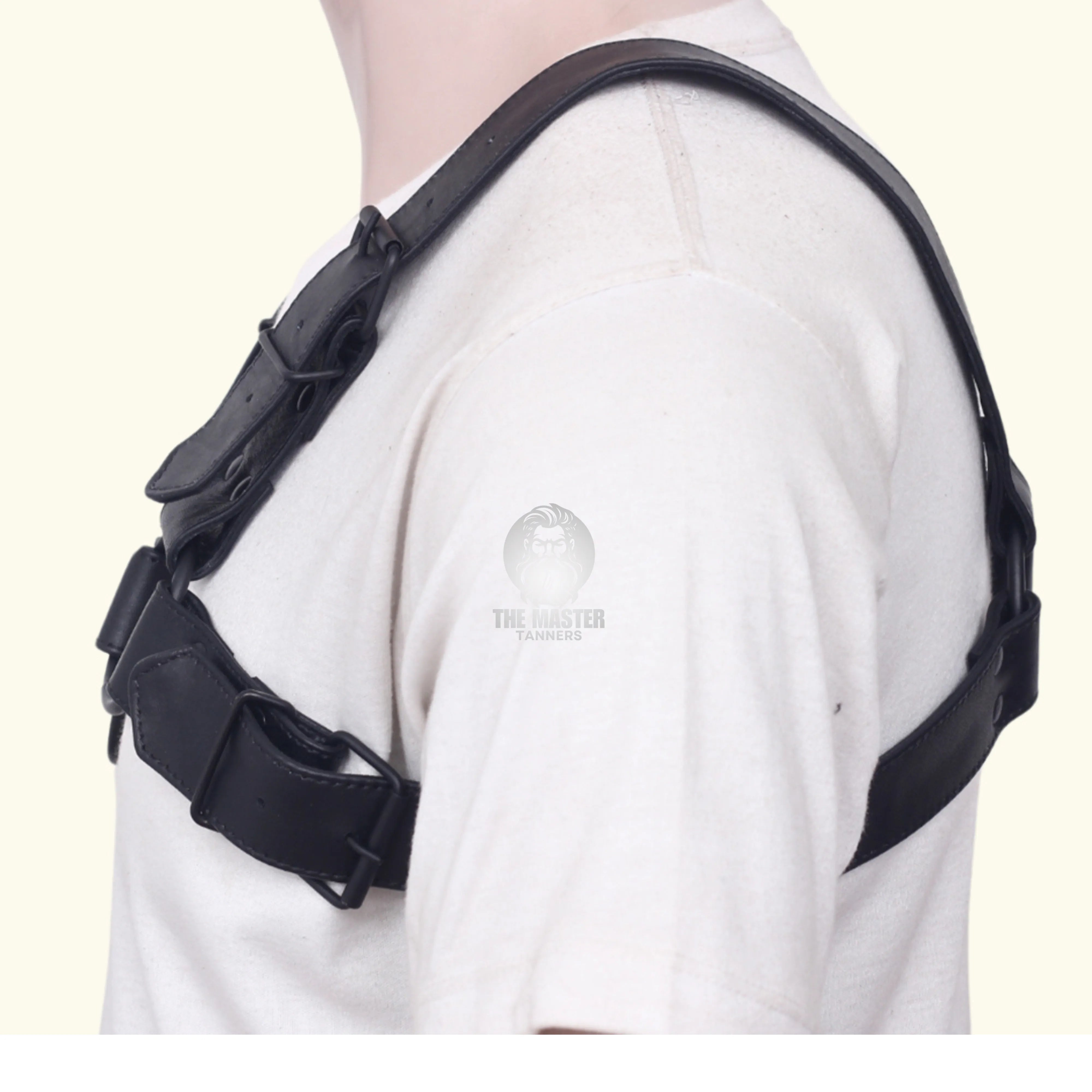 Front image of Durable Gay Leather Harness -  Soft Leather