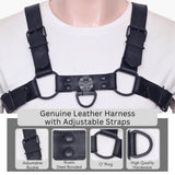 Front image of Durable Gay Leather Harness -  Soft Leather