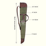 Green and Brown Waxed Canvas Leather Shotgun Case, Canvas Leather Gun Slip Case, Canvas Leather Shotgun Case