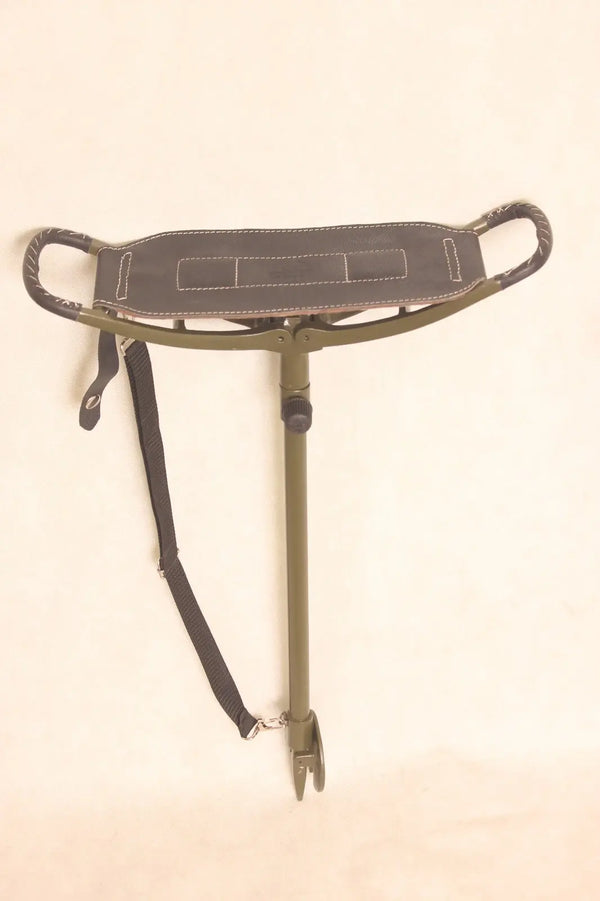 leather camping stool, single stick camping stool