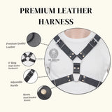 Mens Leather Bulldog Harness -front image