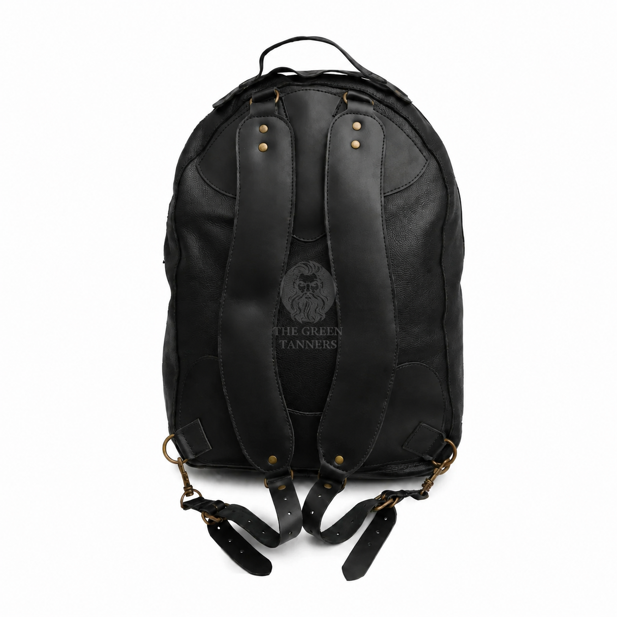 black leather bag, black leather halloween tote bag, black leather halloween candy bag, black leather spooky handbag